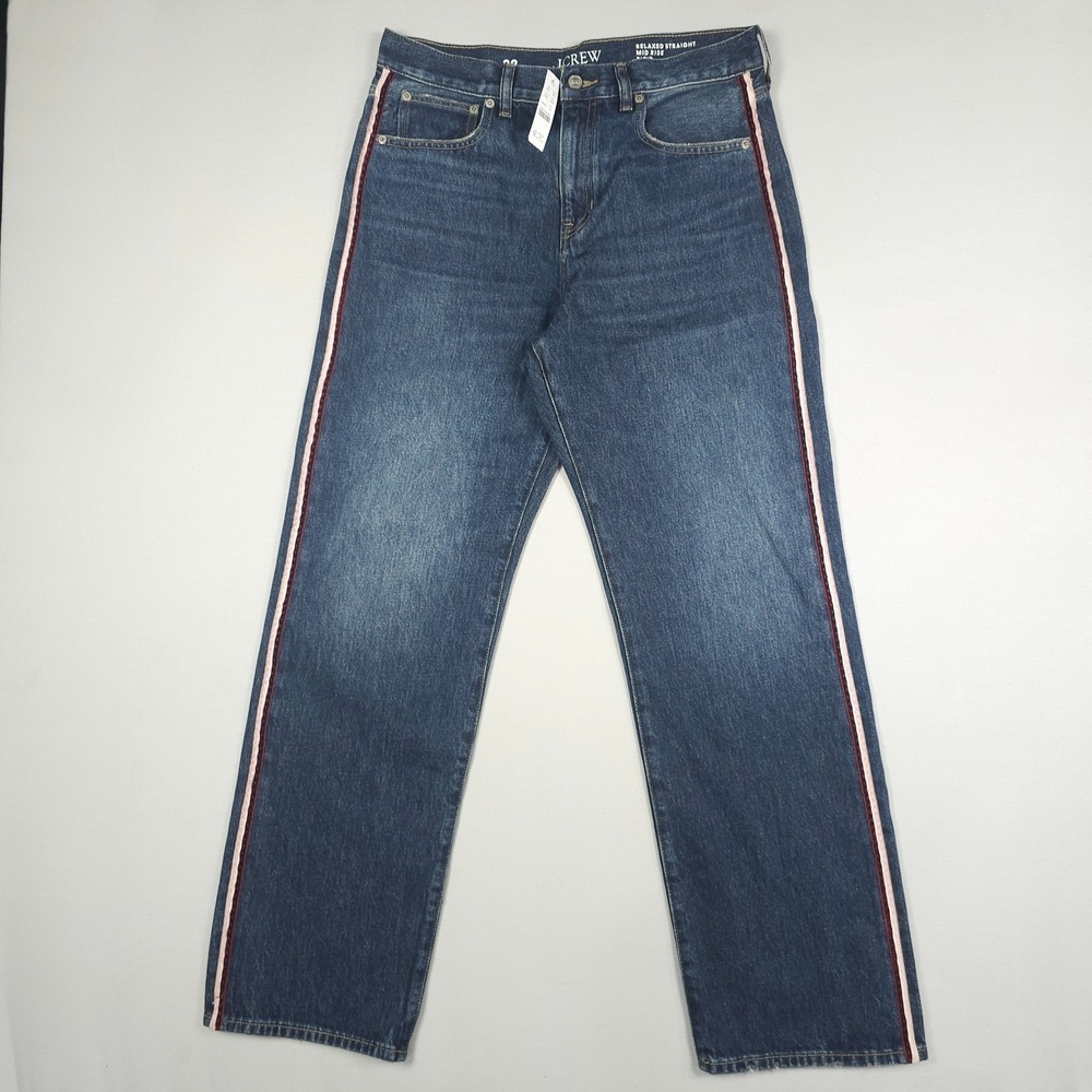J Crew Relaxed Straight Jeans Women 28 Dark Wash Denim Velvet Baggy Mid Rise